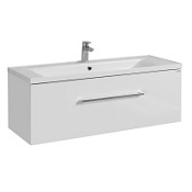 Тумба с раковиной Aquaton Мадрид 1A168701MA010 120 М с 1 ящиком, раковина Айрис, белый глянцевый