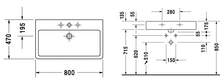 Раковина Duravit Vero 0454800000  80 
