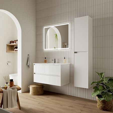 Тумба под раковину Sancos Cento 90 CN90W белый глянцевый
