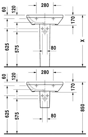 Полупьедестал для раковины Duravit DuraStyle 0858300000