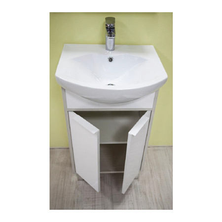 Тумба с раковиной Aquaton Рико 1A212401RIB90 50 белый/ясень фабрик