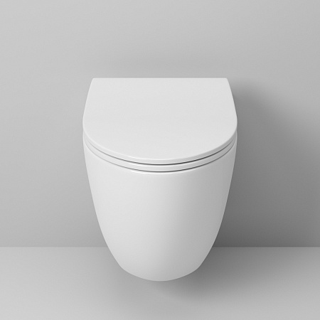 Унитаз подвесной Grossman GR-4451S безободковый, с тонкой крышкой-сидением, белый