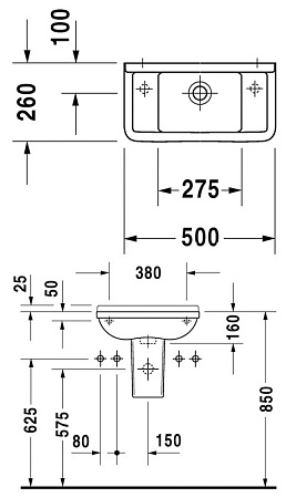 Раковина Duravit Starck 3 0751500000   50 