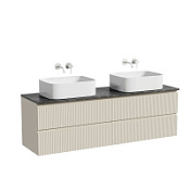 Тумба с раковиной и столешницей Sancos Snob R 160 SNR80CE+TT160A1 Beige Soft/Black Sky