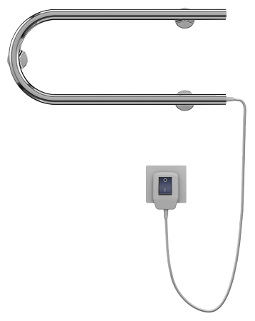 Полотенцесушитель электрический Terminus П-образный 500х200 хром