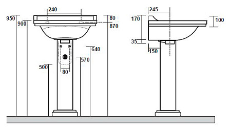 Раковина Kerasan Waldorf 4140K1bi/cr*3 60 c 3 отверстиями под смеситель, белый