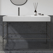 Консоль с раковиной ABBER Stein AS2647 напольная, черный