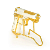 Сувенир пистолет Migliore Pistoletto 26602/26604 белый, декор золото, swarovski