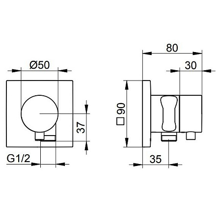 Вентиль Keuco Ixmo 59556011202 наружная часть хром