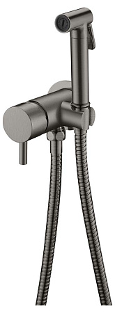 Гигиенический душ со смесителем Boheme Uno 467-GM для биде, оружейная сталь