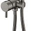 Гигиенический душ со смесителем Boheme Uno 467-GM для биде, оружейная сталь - фото 1