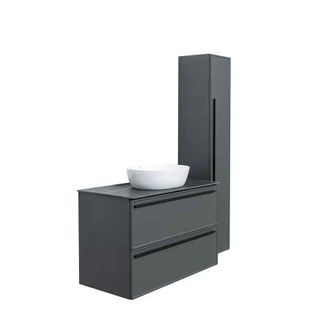 Тумба под раковину La Fenice Elba TWIN FNC-01-ELB-G-100-2 два ящика, Grigio серый матовый