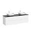 Тумба с раковиной и столешницей Sancos Folk 160 FL80W+TT160A1X Bianco/Black Sky