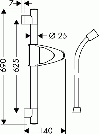 Душевая штанга Hansgrohe Mistral 27933000