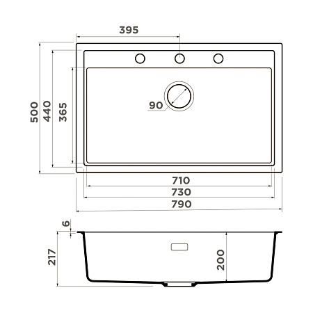 Кухонная мойка Omoikiri Sintesi 79-WH 79x50x21.7 белый