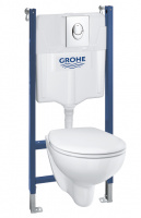 Система инсталляции Grohe Solido 39419000 5 в 1 с унитазом, с кнопкой смыва
