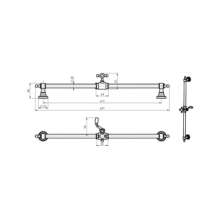 Душевая штанга Boheme Medici 416 бронза