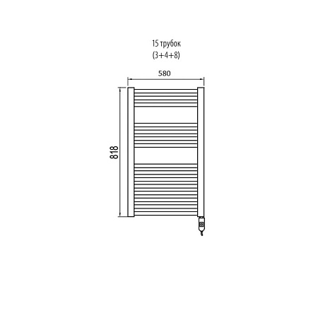 Полотенцесушитель электрический Irsap Ares EIS058K01IR01NNN 81,8x58 белый