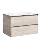 Тумба с раковиной Sancos Libra 80 LB80EG дуб галифакс натуральный/белый