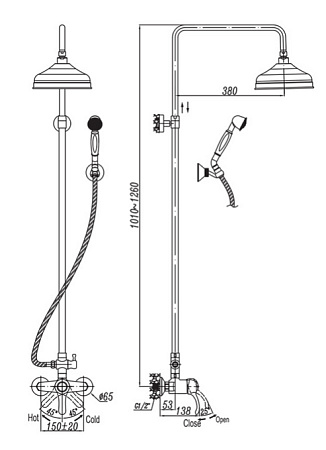 Душевая стойка Cezares Lira LIRA-CD-03