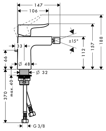 Смеситель Hansgrohe Metris 31280000 для биде, хром