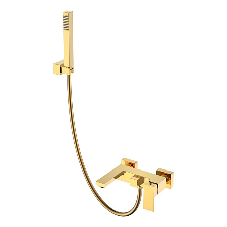 Смеситель Boheme Qubic 473-G для ванны с душем, золото