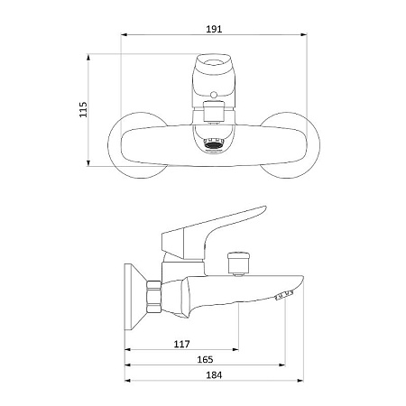 Смеситель Damixa Jupiter 771000001 для ванны с душем