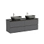 Тумба с раковиной и столешницей Sancos Folk 140 FL70GS+TT140A1X Grey soft/Black Sky