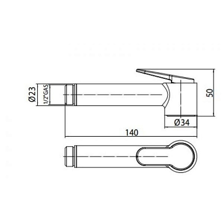 Гигиенический душ Bossini Paloma Brass B00470.030 хром