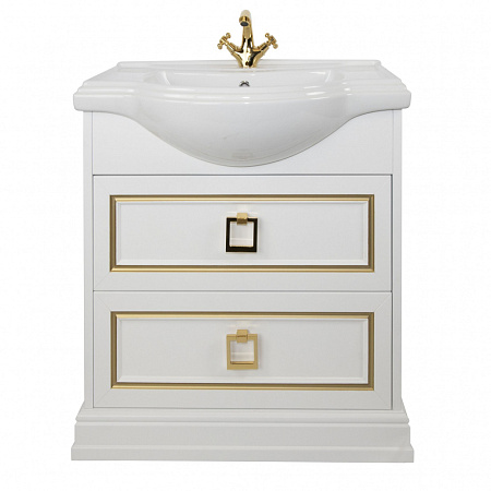 Тумба под раковину Tessoro Foster TS-F9065-C-W-G 65 белый с патиной золото