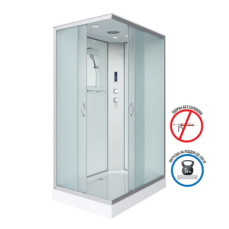Душевая кабина Niagara Classic NG-43085-14QP 100x80x215 стекло матовое/профиль серебро