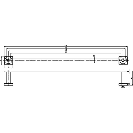 Полотенцедержатель Villeroy & Boch Elements Striking TVA15200200061 60 хром