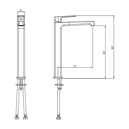 Смеситель M&Z New Geometry NGM00202 для раковины хром