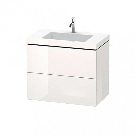 Тумба с раковиной Duravit L-Cube LC6937O2222 80 два ящика, белый глянцевый
