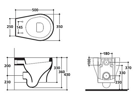 Унитаз подвесной Kerasan K09 451501 белый
