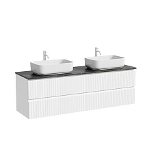 Тумба с раковиной и столешницей Sancos Snob T 160 SNT80W+TT160A1X Bianco/Black Sky
