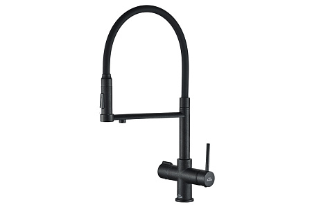 Смеситель Zorg Steel Hammer SH 2003 BLACK для кухонной мойки, черный