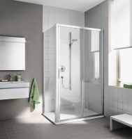 Душевой уголок Kermi Cada XS CKG2R13020VPK+CKTWD10020VPK 130x100 R прозрачное стекло