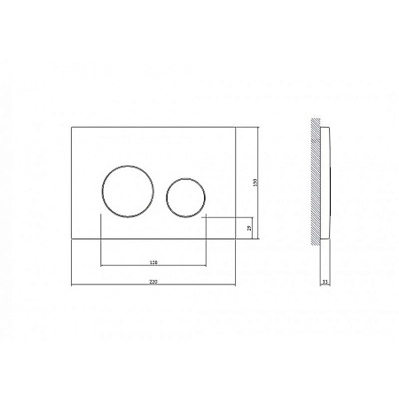 Кнопка смыва Cersanit Twins 63535 белая матовая, с рамкой