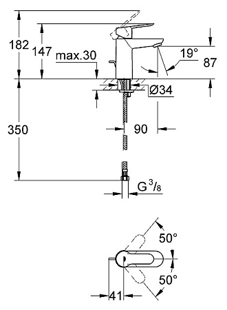 Смеситель Grohe BauEdge 23329000 для раковины
