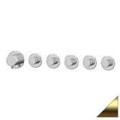 Смеситель Remer Wellness N98D5PBG для ванны с душем, на 5 выходов, золото брашированное