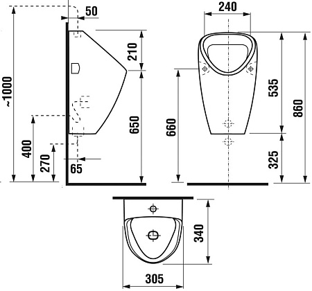 Писсуар Jika Golem 8430610000001 с внешним подводом воды