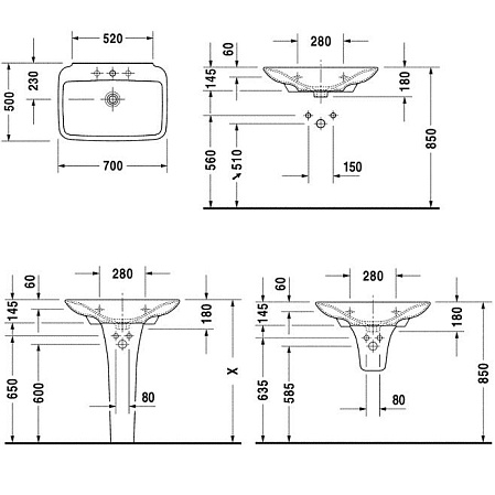 Раковина Duravit Puravida 2701700000 70