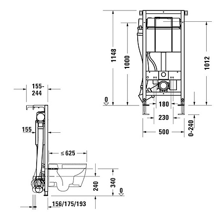 Система инсталляции Duravit DuraSystem WD1014000000 для подвесного унитаза