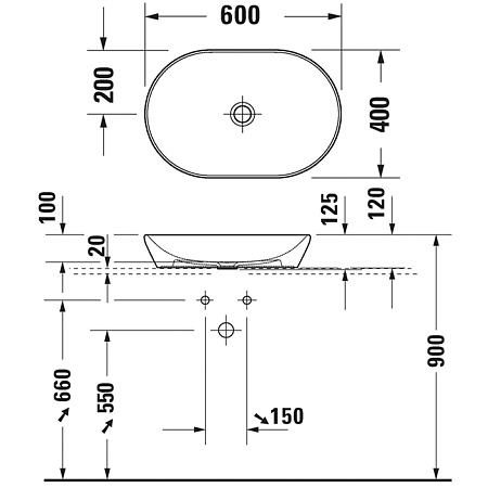Раковина Duravit D-Neo 2372600070 60x40 белый 