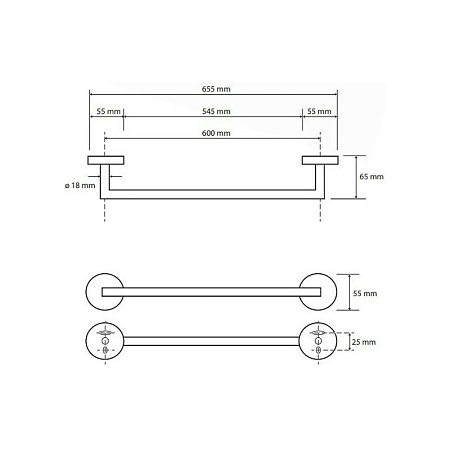 Полотенцедержатель Bemeta Graphit 156204042 60 графит