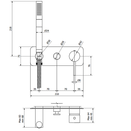 Смеситель IB Rubinetterie Industria EID313CC_1 для ванны и душа, хром