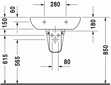 Раковина Duravit D-Code 23106500002 65