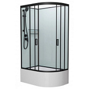 Душевая кабина Frank F412/2L М Black 120x180 без крыши, стекло матовое, черный