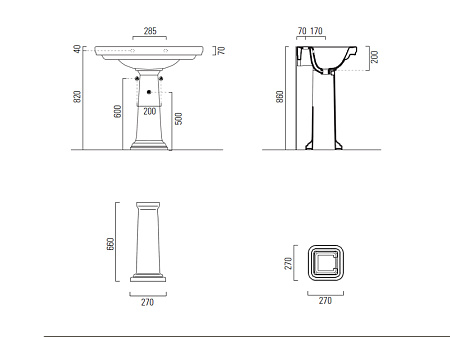 Пьедестал для раковины GSI Classic 877011 белый